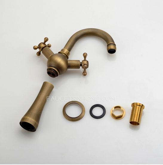 Vintage Heightening Antique Brass Bathroom Faucet