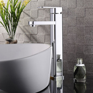 High End Top Mounted Square Vessel Bathroom Sink Faucet