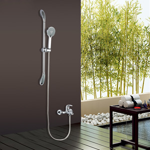 High End Shower Faucet Set With Elevating Pipe And Hand Shower
