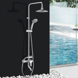 Fashion Outside Shower Faucet With Top And Hand Shower