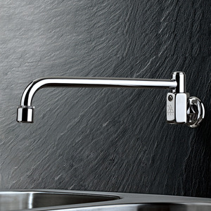 Best Wall Mounted Thick Brass Hands Free Kitchen Sink Faucet 