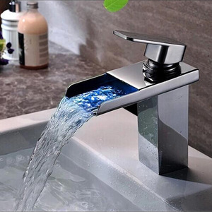 gotonovo Top Rated Silver Waterfall Automatic LED Sink Faucet