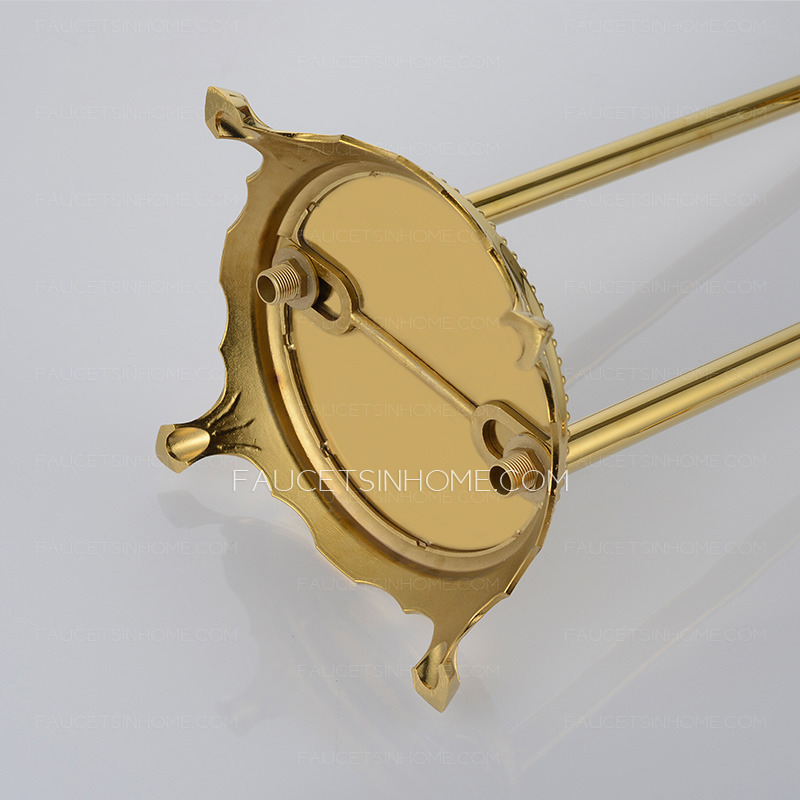 Vintage Freestanding Copper Gold Bathtub Shower Faucet