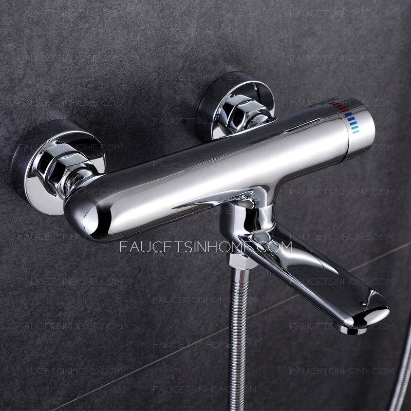 Simple Three Hole Wall Mount Tub Shower Faucet