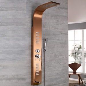 Modern Wall Mount Stainless Steel Rose Gold Shower Faucet