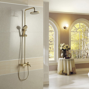 Vintage Gold Elevating Outside Shower Faucet System