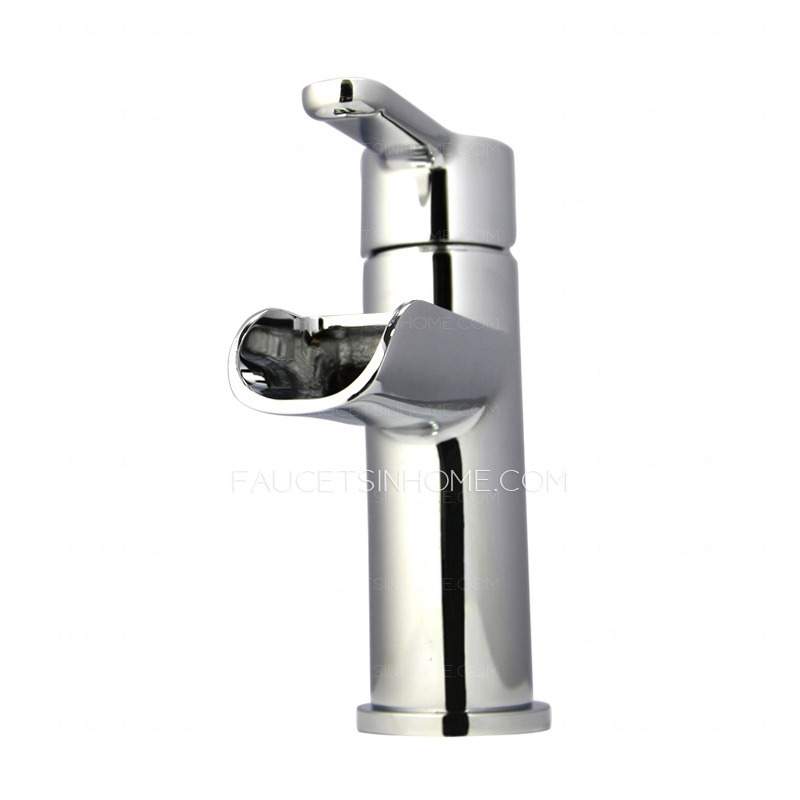 Simple One Hole Single Handle Waterfall Bathroom Sink Faucet