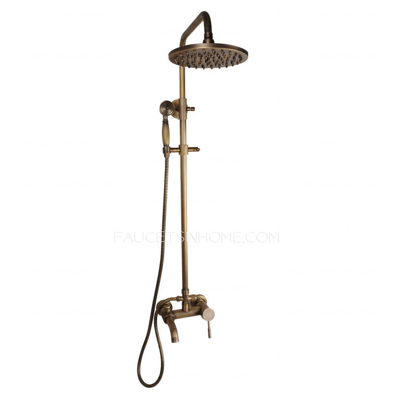 Antique Copper Shower Faucet System With Hand Held Shower