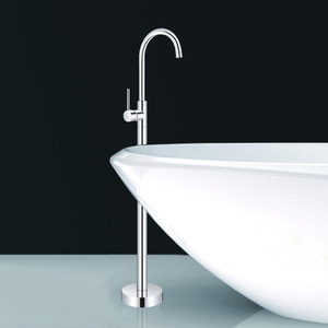 Simple Freestanding Copper Single Handle Bathtub Faucet