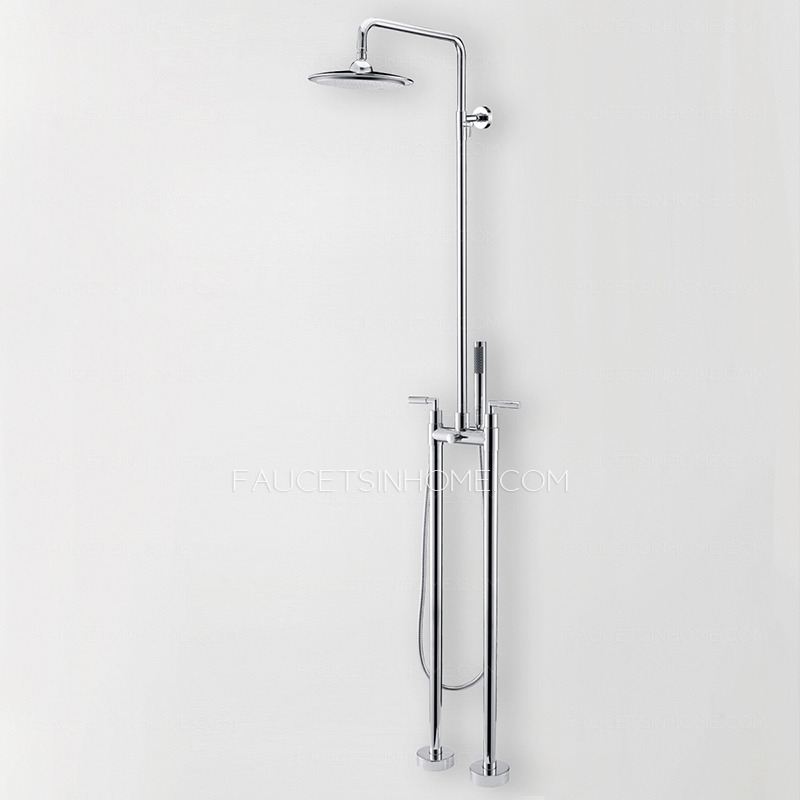 High End Elevating Freestanding Top And Hand In Bathtub Shower Faucet