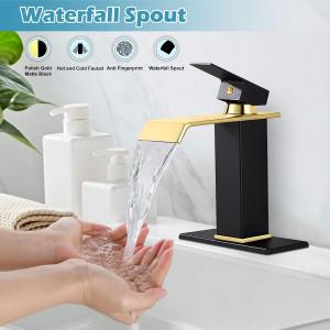 Violcot Cool Square Shaped Side Handle Waterfall Bathroom Faucet