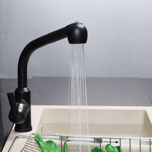 Modern Black Painting Copper Pullout Artisan Kitchen Faucets