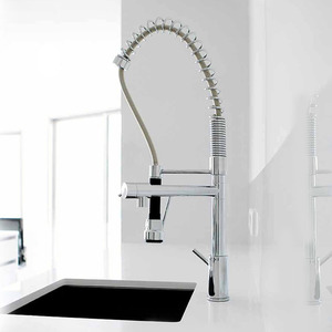 Top Pullout Spring Pipe Kitchen Faucet With Sprayer 