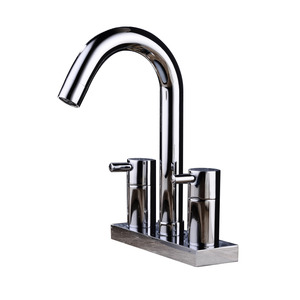 Modern Three Hole Rotatable Brass Bathroom Sink Faucet