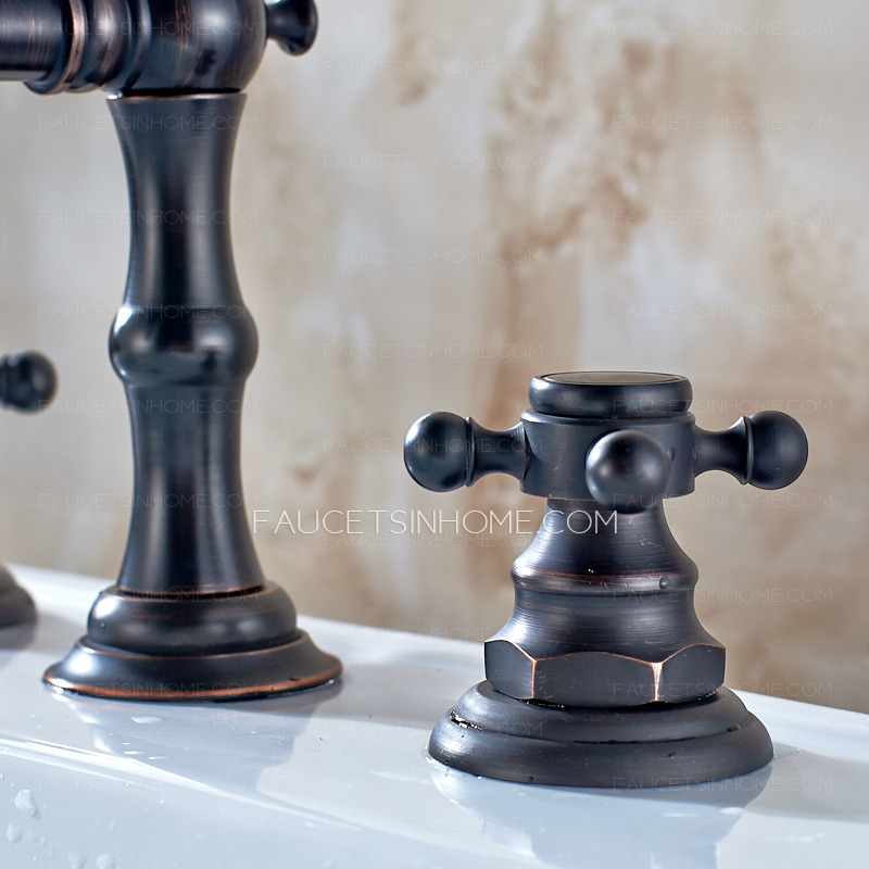 Antique Oil Rubbed Bronze Black Bathroom Sink Faucet