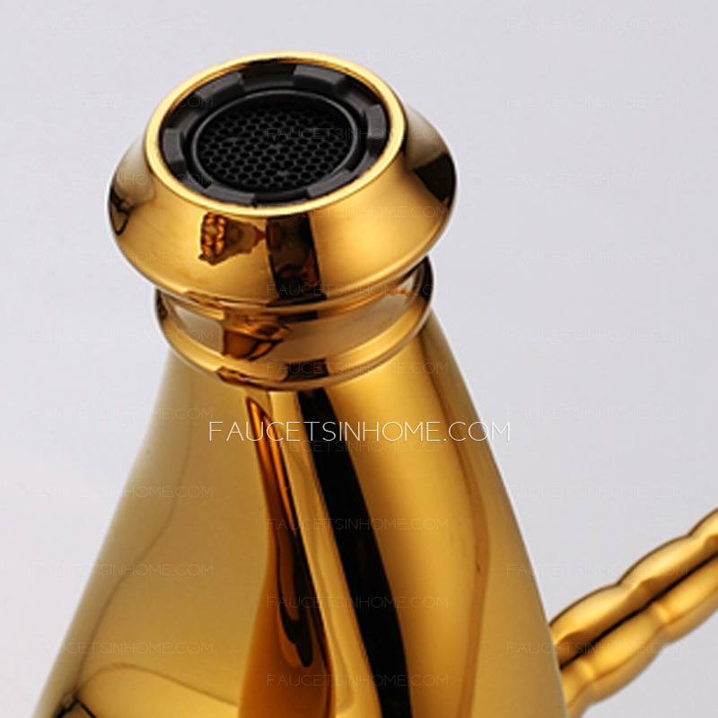 Luxury Rose Gold Copper Bathroom Sink Faucet With Diamond