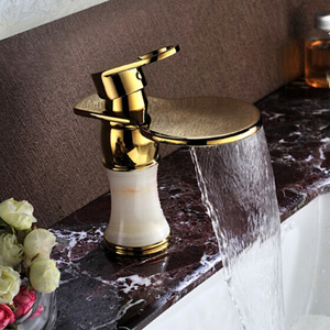 Best Brass Jade Waterfall Bathroom Faucet Single Handle