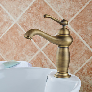 European Style Antique Copper Brushed Bathroom Faucet