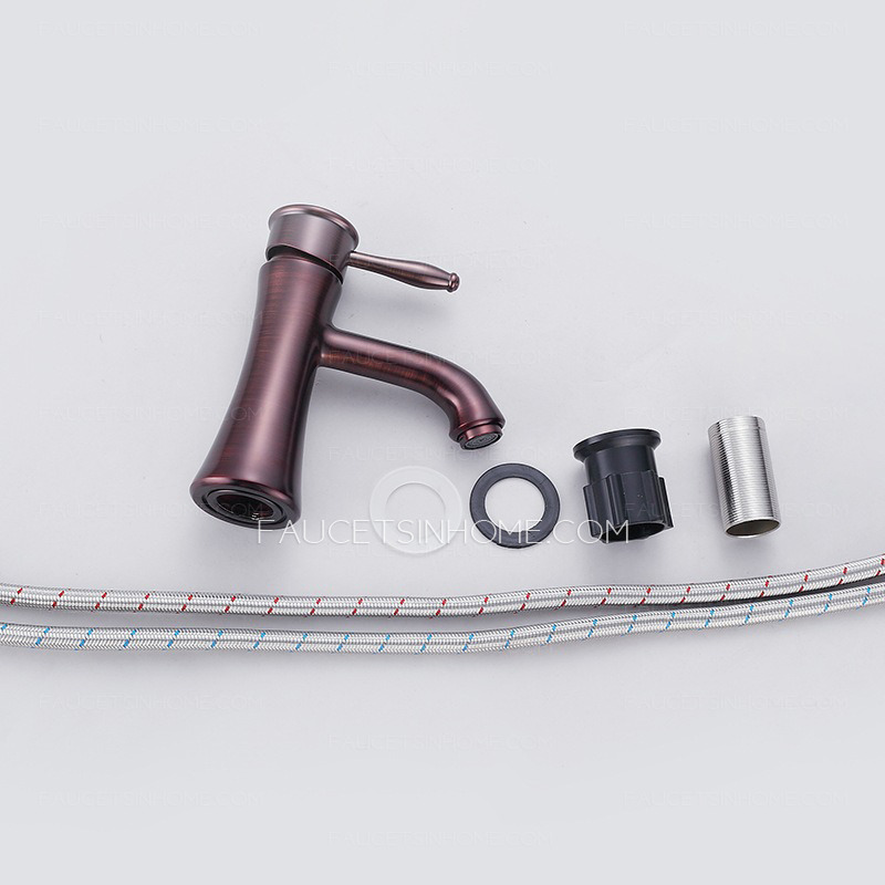 Chic Rose Gold Brushed Single Hole Bathroom Sink Faucet