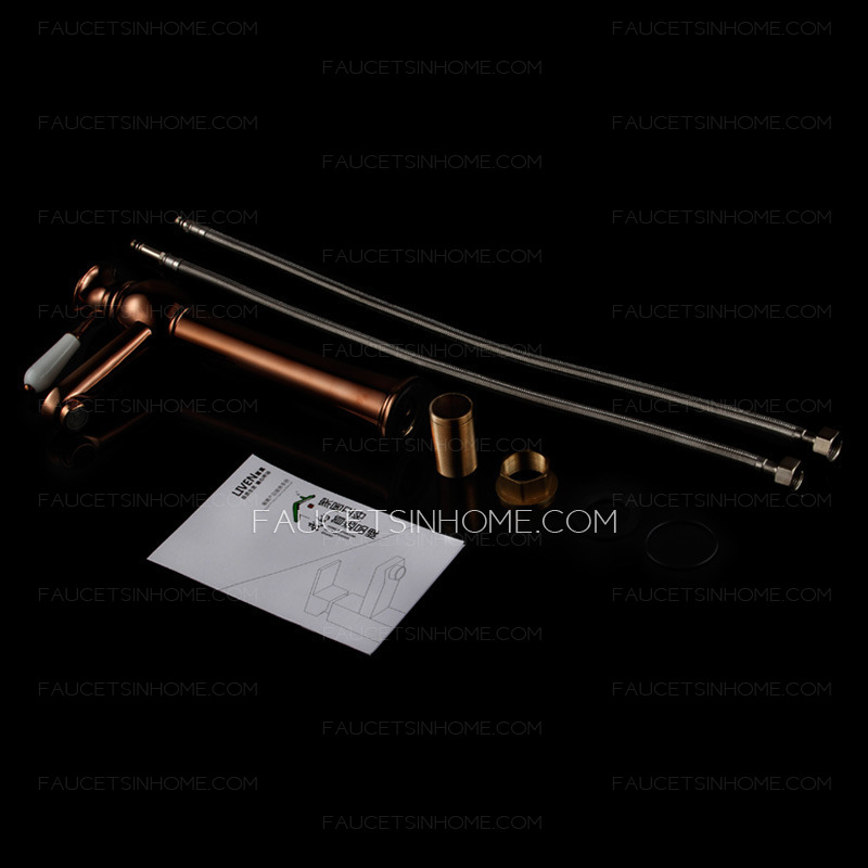 Bright Heightening Rose Gold Bathroom Faucet For Vessel Mounted