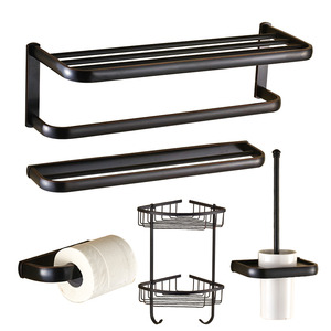 American Country Style Oil Rubbed Bronze 5-Piece Bathroom Accessory Sets