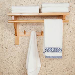 50cm Double Wood Hanging Bathroom Towel Shelves 