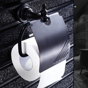 Black Wall Mount Oil Rubbed Bronze Toilet Paper Holder 