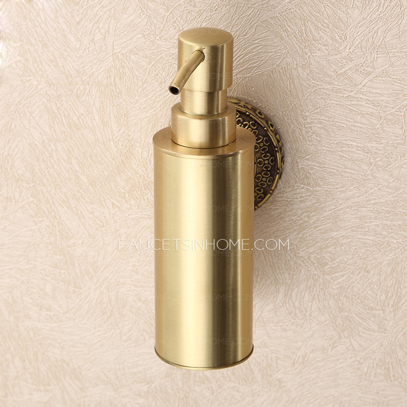 Vintage Polished Brass Wall Mount Soap Dispensers