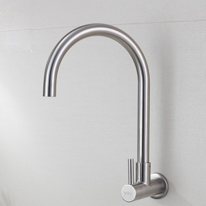 Designer Goose Neck Stainless Steel Kitchen Faucet Cold Water