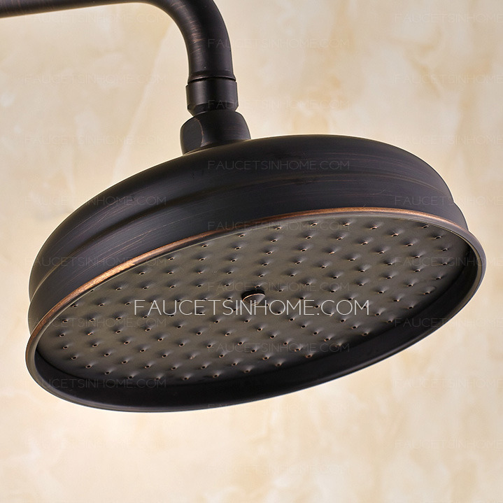 Black Oil Rubbed Bronze Cross Handle Exposed Shower Faucets System