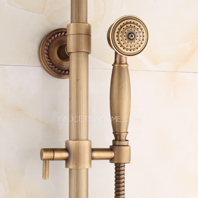 Classical Brass Vintage Cross Handle Exposed Shower Faucets