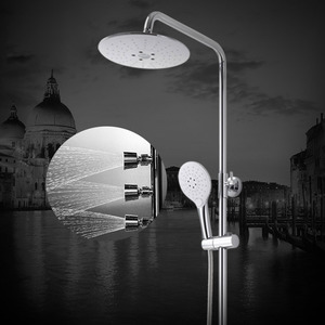 Fashion White Brass Top Shower Head And Faucet System