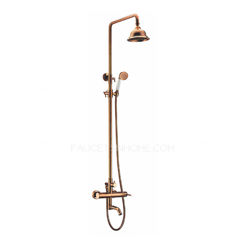 Quality Brass Outdoor Rose Gold Shower Faucets System