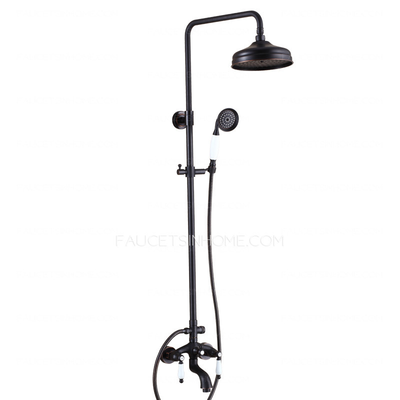 Antique Oil Rubbed Bronze Black Two Handle Outdoor Shower Faucets