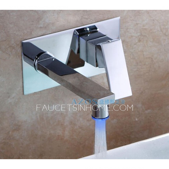 Best Brass Two Hole Concealed Wall Mount LED Faucets