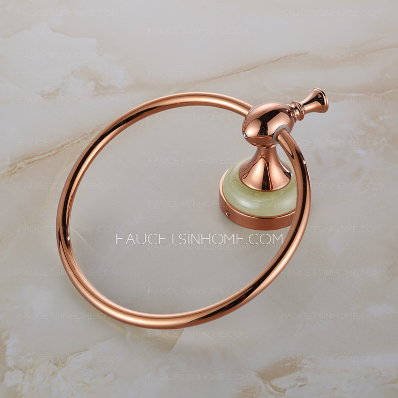 Luxury Jade Rose Gold Towel Rings For Bathroom