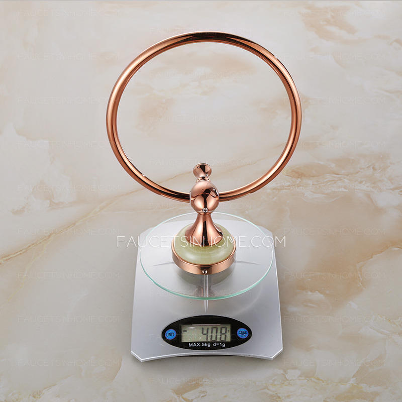 Luxury Jade Rose Gold Towel Rings For Bathroom