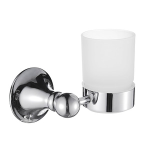 New Arrival Chrome Single Glass Cup Toothbrush Holder