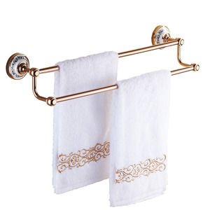 Vintage Rose Gold Ceramic Double Towel Bars