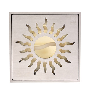Stainless Steel Brushed Nickel Sun Pattern Shower Drains