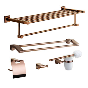 Luxury Rose Gold Five-piece Bathroom Accessory Sets