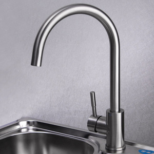 Safe Stainless Steel Brushed Nickel Kitchen Faucets Rotatable