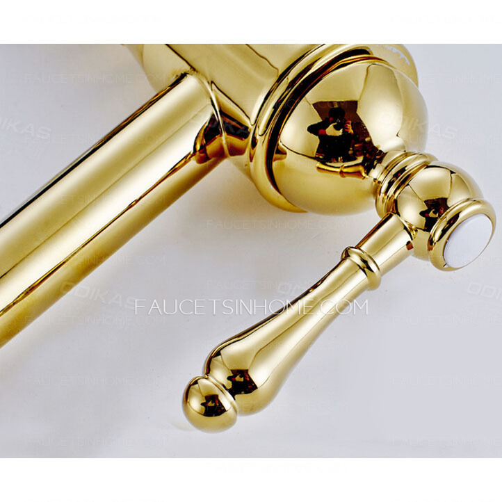 High End Polished Brass Filtering Bathroom Faucets Single Hole