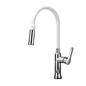Designed Copper White Chrome Finish Pullout Spray For Kitchen Faucets