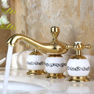 Antique Widespread Ceramic Decoration For Bathroom Faucet