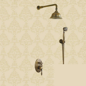 Antique Three Holes Wall Mounted Shower Faucet Set