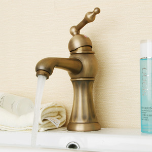Antique Brass Finish Bathroom Faucets Brushed 