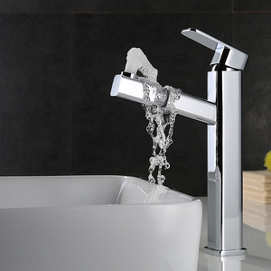 Chrome Finish Pullout Spray Faucet For Bathroom 