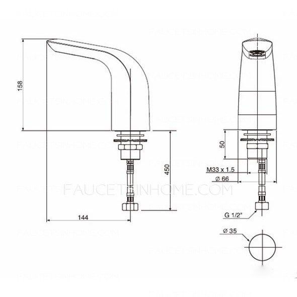 Luxury Streamlined Finish Sensor Touchless Faucets 