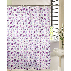 Japanese Purple Floral Unique Shower Curtain And Waterproof
